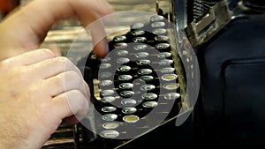 Typing on writing machine