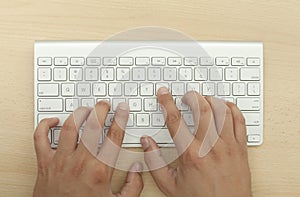 Typist and Computer Keyboard