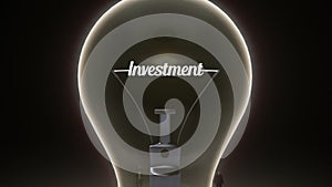 Typo 'Investment' in light bulb and surrounded businessmen, engineers, idea concept version (included alpha)
