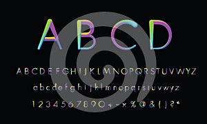 Typo A-Z 3D Neon fonts, modern alphabet letters and numbers