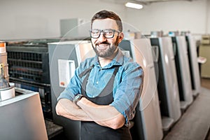 Typographer portrait at the manufacturing