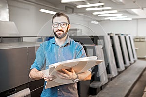 Typographer portrait at the manufacturing