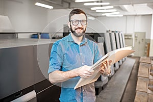 Typographer portrait at the manufacturing