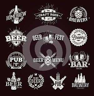 Typographic beer labels and logos