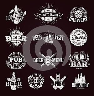 Typographic beer labels and logos photo
