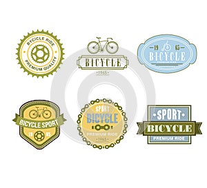 Typographic Bicycle Themed Label Design Set - Bike Shop