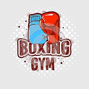 Typographic Boxing Tee Print design With Gloves for t shirt printing Vector Graphic