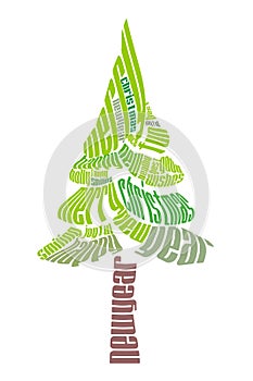 Typographic Christmas tree