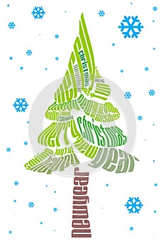Typographic Christmas tree