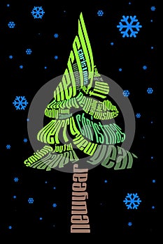 Typographic Christmas tree