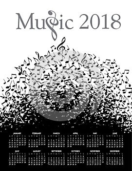 Typographic fun in this 2018 music calendar