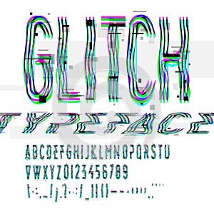 Typographic glitch font with digital decay