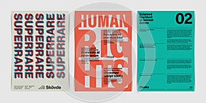 Typographic Protest and Grid Poster Set