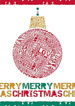 Typographical Merry Christmas Bauble.