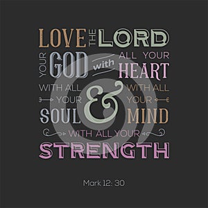 Typography of bible quote for print or use as poster
