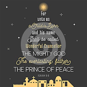 Typography of bible verse from chronicles for Christmas