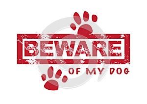 Typography design of Beware of Dog Sign