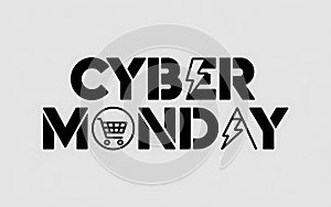 Cyber Monday silhouette style with white background photo