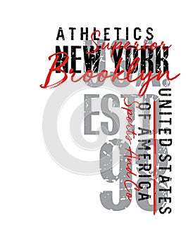 Typography design New York Brooklyn, for t-shirt and apparel print , vectors