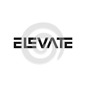 Typography Elevate, Simple Elevate Text Logo Design