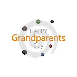 Typography for grandparents day with buttons photo