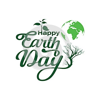 Typography happy earth day