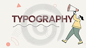 Typography lettering design, text art, graphic design element vector design Generative AI photo