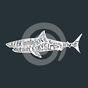 Typography lettering shark