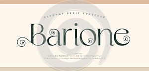 Typography Luxury wedding alphabet letters font and number. Elegant classic lettering serif fonts decorative vintage retro concept