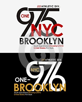 Typography NYC Brooklyn athletics t-shirt graphic vector