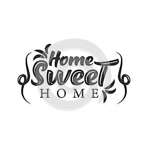Typography quote Home sweet home For housewarming posters, greeting cards, home decorations.Vector illustration
