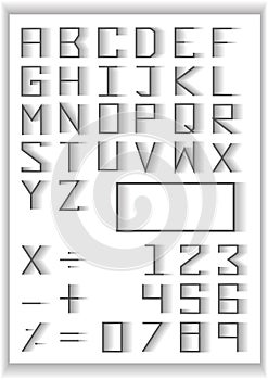 Typography set . blend fade design typography number and math symbols