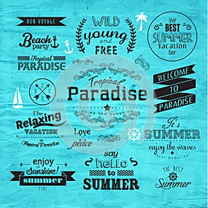 Typography Summer Holiday Badge Vector Design