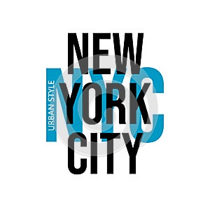 Typography T-shirt design template ready to print. New York City Urban Arts wear style.