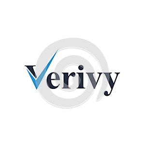 Typography Text Verify Logo Design, Logotype Verification