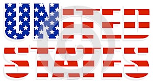 Typography with United States flag clipped in it