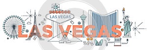 Typography word `Las Vegas branding technology concept.