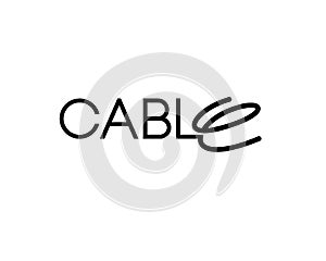 Typography wordmark of Cable Logo with stylistic letter E as a Wire