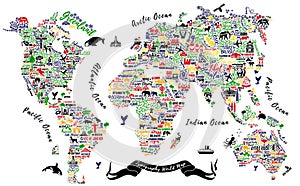 Typography World Map. photo