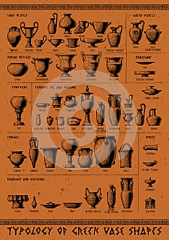 Typology of Greek vase shapes photo