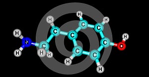 Tyramine molecular structure isolated on black photo