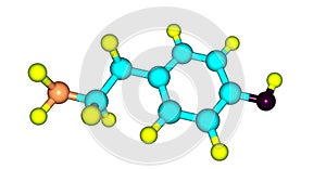 Tyramine molecular structure isolated on white photo