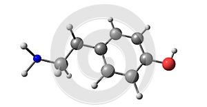 Tyramine molecular structure isolated on white photo