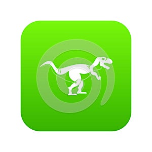 Tyrannosaur dinosaur icon digital green