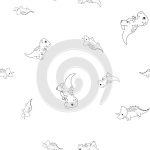 Tyrannosaur and triceratops seamless pattern