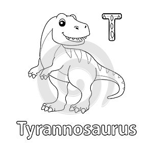 Tyrannosaurus Alphabet ABC Coloring Page T