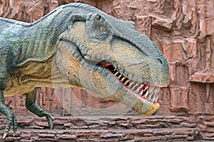 Tyrannosaurus is a genus of coelurosaurian theropod dinosaur. The species Tyrannosaurus rex rex meaning `king` in Latin is one photo