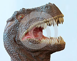 A Tyrannosaurus Rex Dinosaur with Gaping Jaws