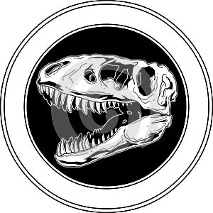 Tyrannosaurus Rex Dinosaur Skull Graphic Design Sign