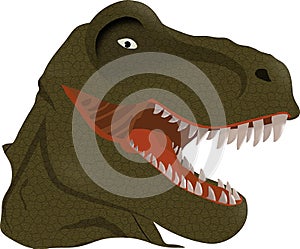 Tyrannosaurus Rex Head Illustration Vector